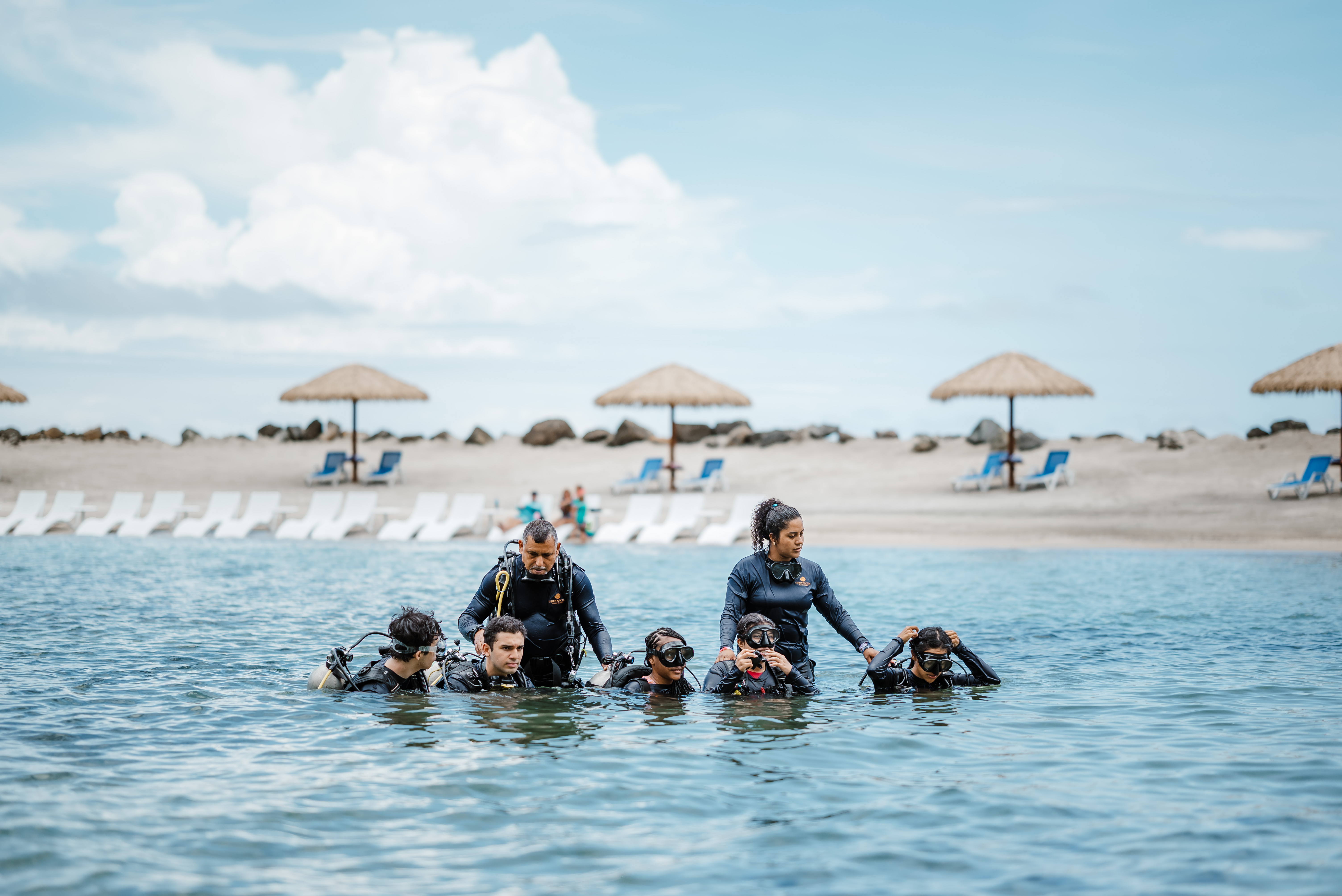 Ordovician dive boat with divers in the Caribbean